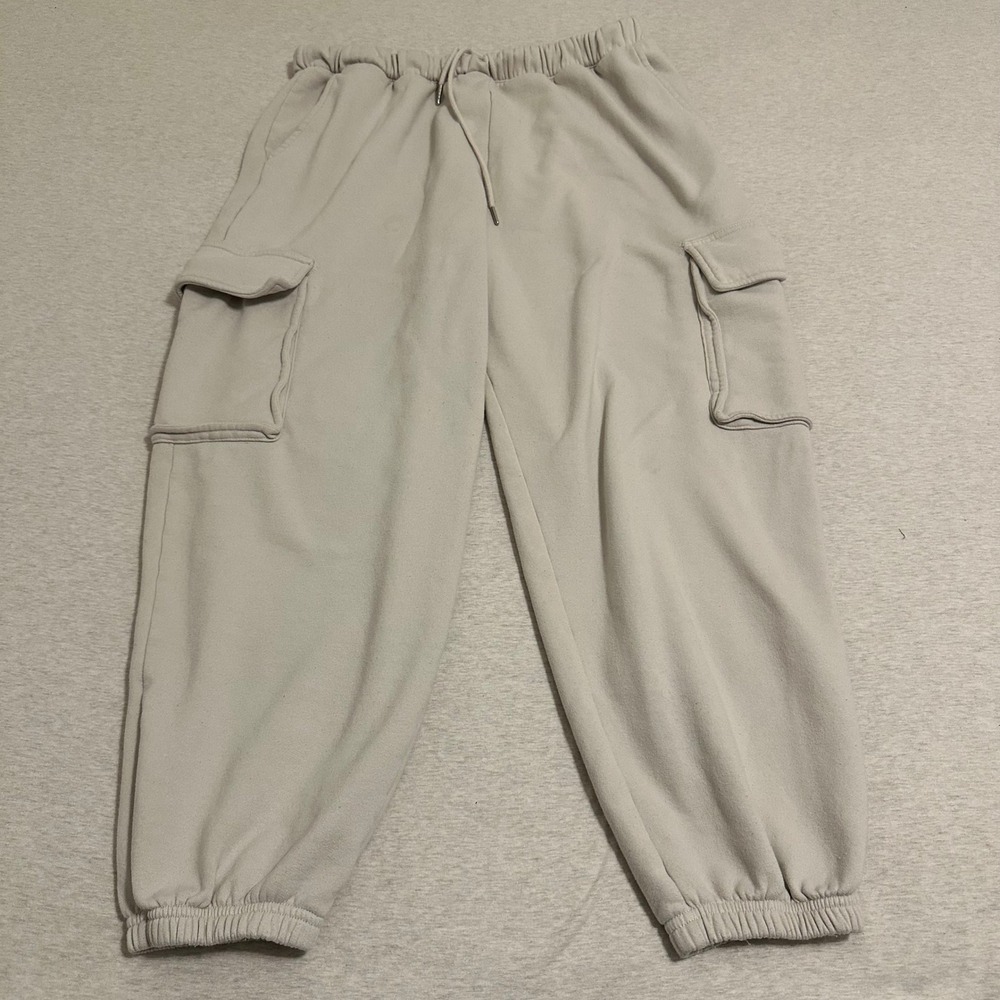 Abercrombie & Fitch Soft A&F Essentials Cargo Sweatpants Beige XL Joggers